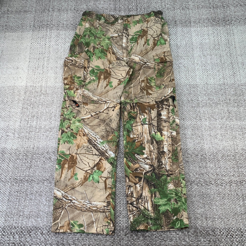 Game Winner Convertible Cargo Pants Mens L Brown Green Realtree Xtra Green Camo